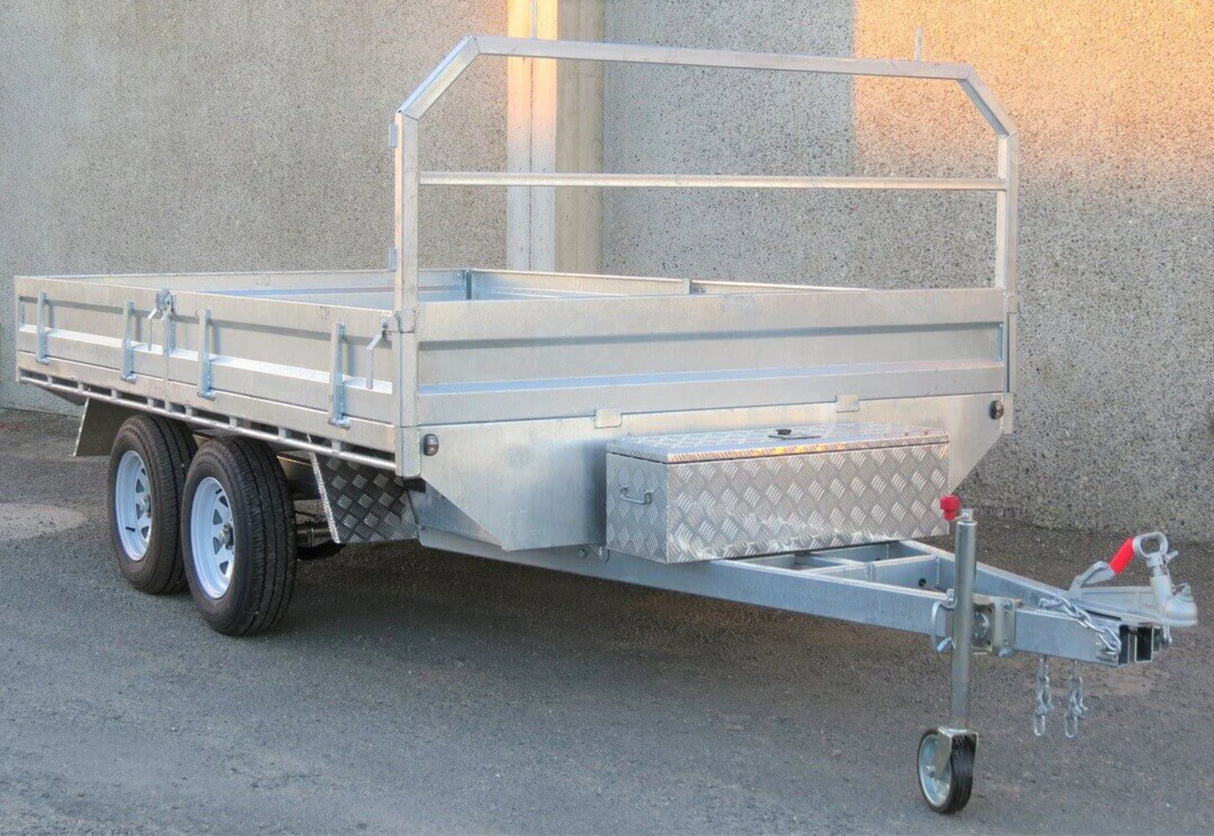 Safari 12x7 Tandem Axle Flatdeck Trailer with Optional 1200mm Cage