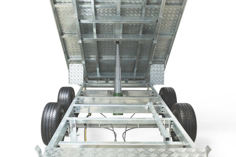 Safari Flatdeck Hydraulic Tipping 10x6 Tandem Axle Trailer 3500kg GVM Optional 1200mm Cage