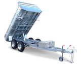 Safari Flatdeck Hydraulic Tipping 12x7 Tandem Axle Trailer 3500kg GVM Optional 1200mm Cage